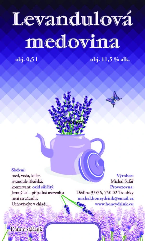 Levandulová medovina 0,5 l 11,5%